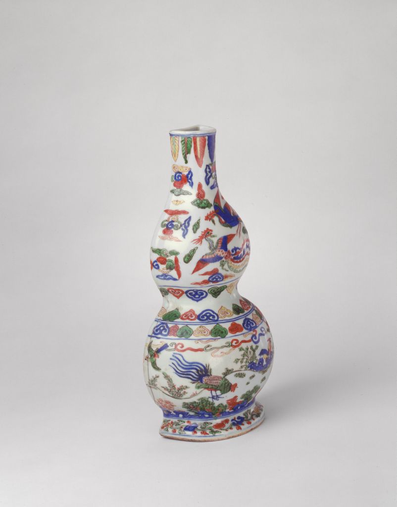 图片[1]-Five-color cloud phoenix gourd wall bottle-China Archive